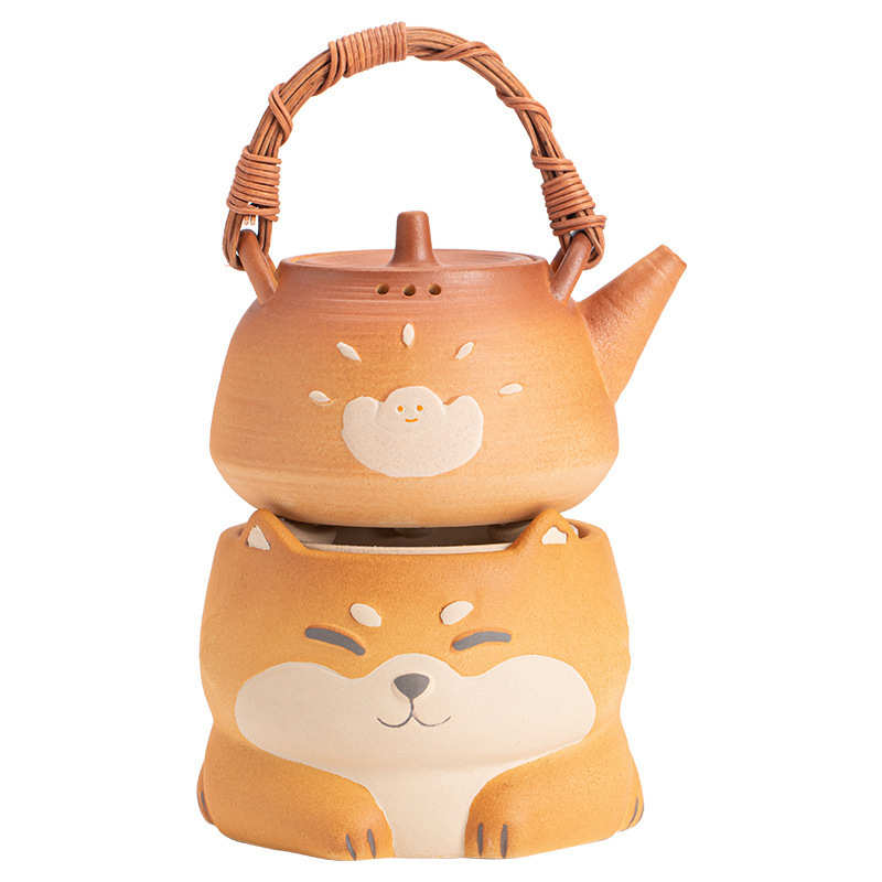 柴犬碳炉围炉煮茶电陶炉茶具套装家用室内烤奶茶罐陶瓷煮茶壶全套