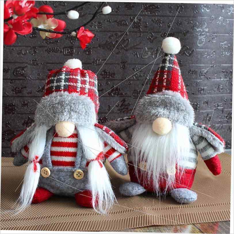 Christmas faceless doll Forest old man wearing plaid hat