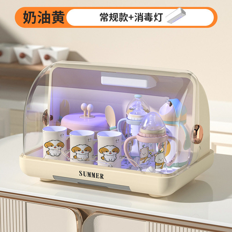 婴儿奶瓶收纳箱防尘带盖放餐具架子沥水架宝宝碗筷辅食工具收纳盒