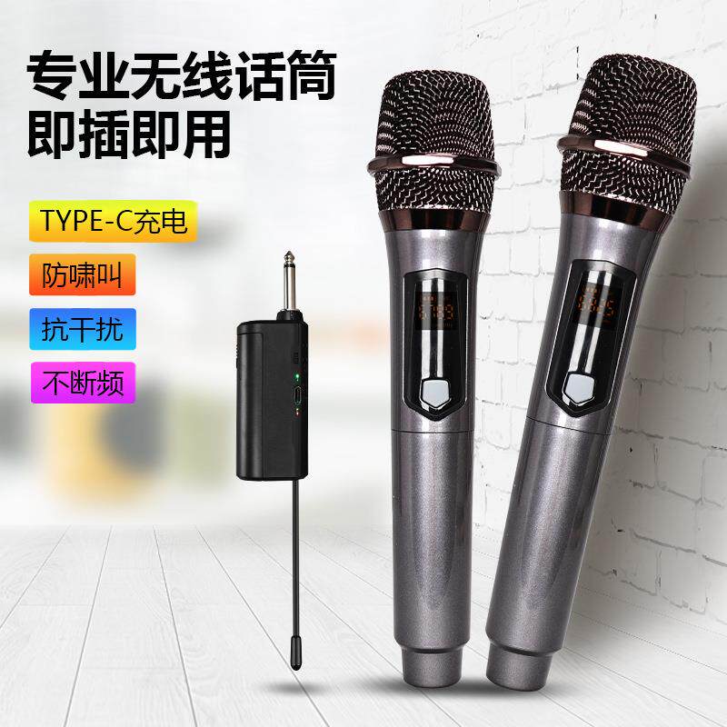 专业一拖二无线麦克风可调频KTV话筒舞台演出KTV唱歌会议K歌