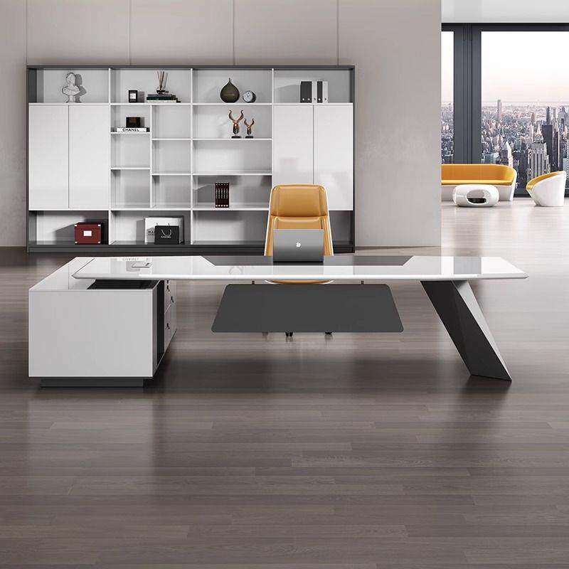 烤漆老板桌椅组合办公桌现代简约经理办公室总裁桌高档单人大班台