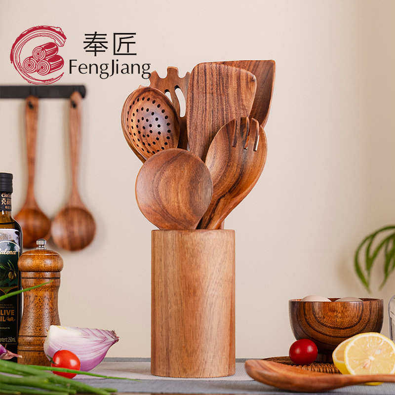 小叶相思木炒菜铲盛汤勺不粘锅柚木质餐具锅铲沙拉勺子搅棒小饭勺