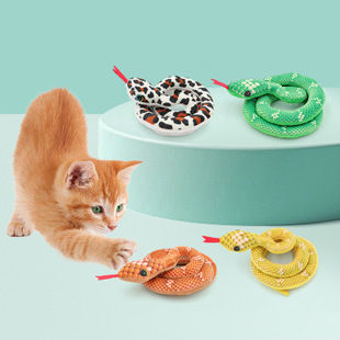 宠物用品工厂猫玩具毛绒仿真蛇玩具自嗨互动玩乐啃咬猫咪玩具