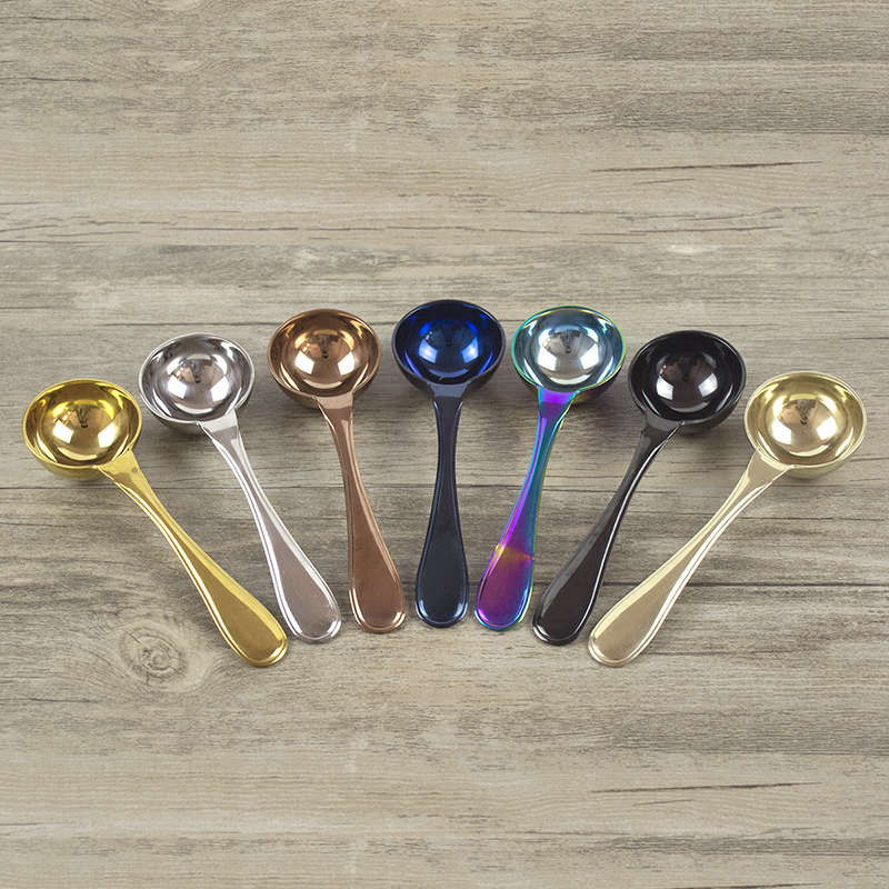 304不锈钢镀钛量勺 咖啡豆粉果粉液体量勺计量勺子 多色可选15ml