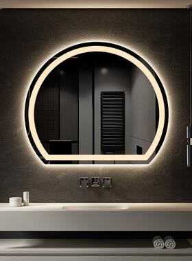 半圆镜卧浴室智能镜异形梳妆台镜室挂化妆镜子卫生间带l43e壁d灯