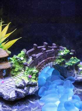新款直销供应鱼缸造景装饰桥水族器材配件树脂桥龟爬台复古拱桥大