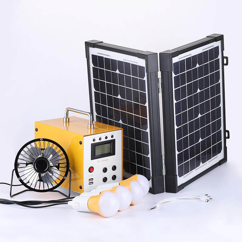 太阳能发电小系统系统带10W太阳能板小型家用系统户外应急灯
