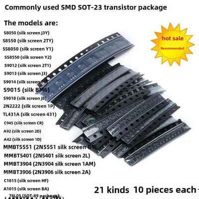 常用芯片晶体管封装Sot-23封装S8050 S8550 Tl431 78L05 5401 555
