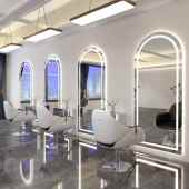 网红发廊简理约发店镜台发美镜子发廊专用挂发廊镜台墙单面发无边