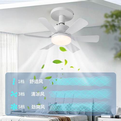 E27螺口风扇灯新款卧室厨房led节能家用卧室吸顶吊灯遥控一体吊扇