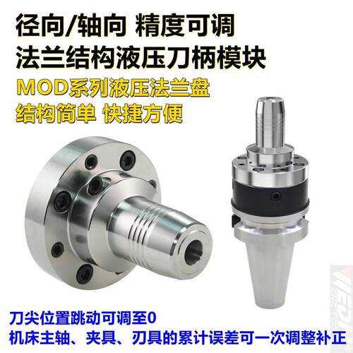 MOD060/70/80/100径向轴向可调0快换液压法兰盘微调液压刀柄模块
