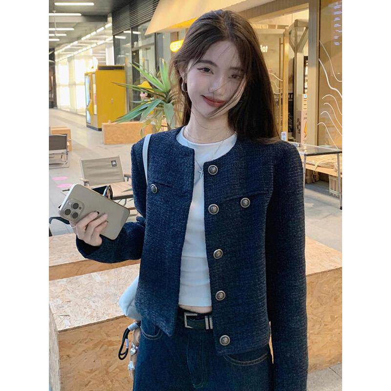 小香风长袖短外套女春秋季新款韩系小个子休闲气质半夏天减龄上衣