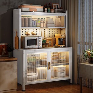 餐边柜上翻门洞洞板厨房置物架多层落地餐边收纳柜子储物整体橱柜