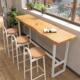 咖啡厅靠窗隔断吧阳台一体02544木酒吧靠墙实高桌休闲台脚长条桌