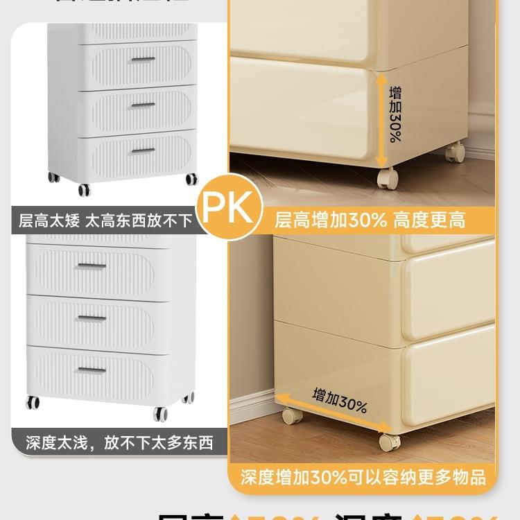 收纳柜多层抽屉式免安装床头五斗储物置物架塑料桌下收纳箱可移动