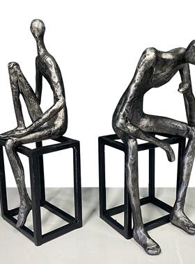 书思桌考者沉思者人术物艺雕塑0摆设树脂家居装饰品房书架面摆件