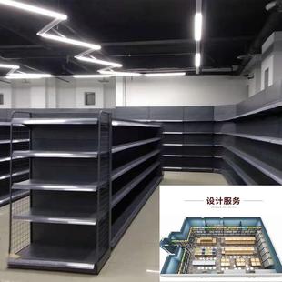 超市货架展示架小卖部便利店挂钩北京置物架洞洞板单面靠墙多层