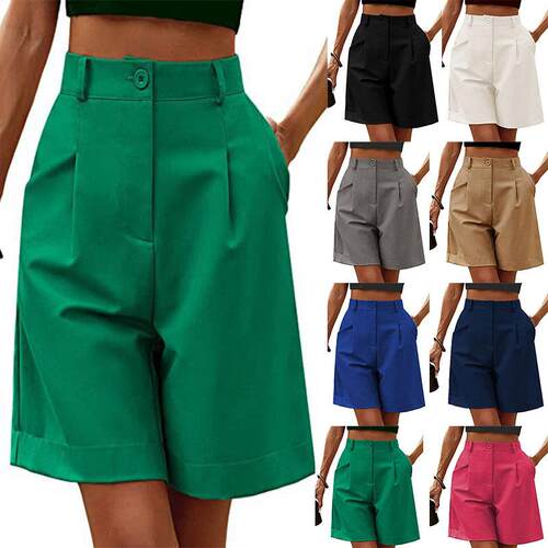 Women's slim high waist slimming straight leg mid length