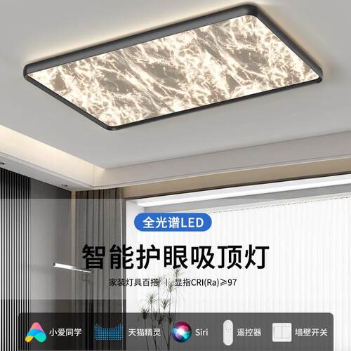 极简长方形云雾客厅吸顶灯2025新款现代简约大气全屋灯具套餐组合