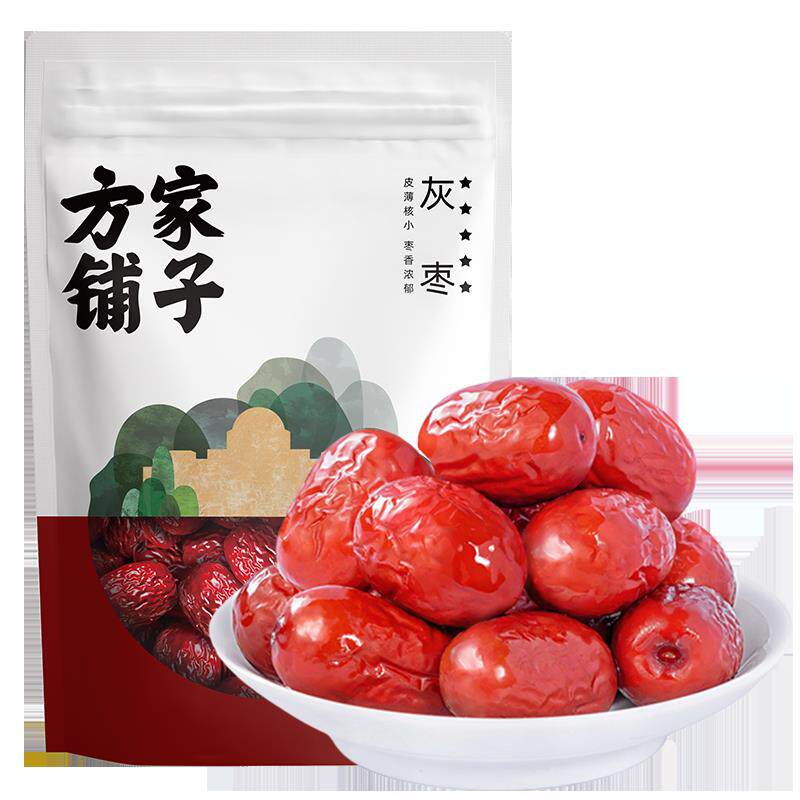 方家铺子五星新疆灰枣500g特级红枣干货特产可泡茶煮粥中华老字号
