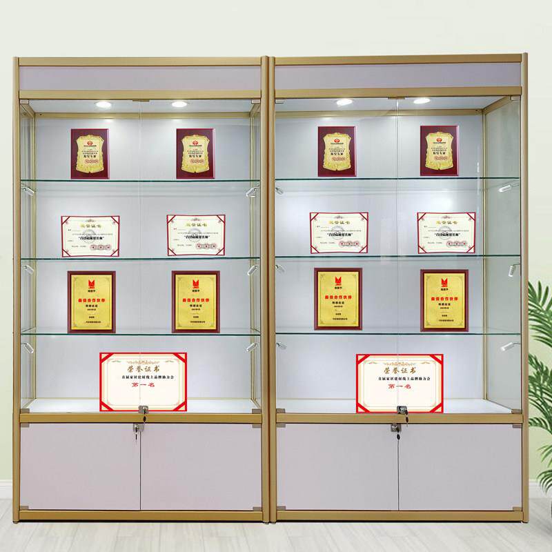 玻璃柜子培训机构荣誉产品奖品奖杯奖牌展示架积分兑换礼品展示柜