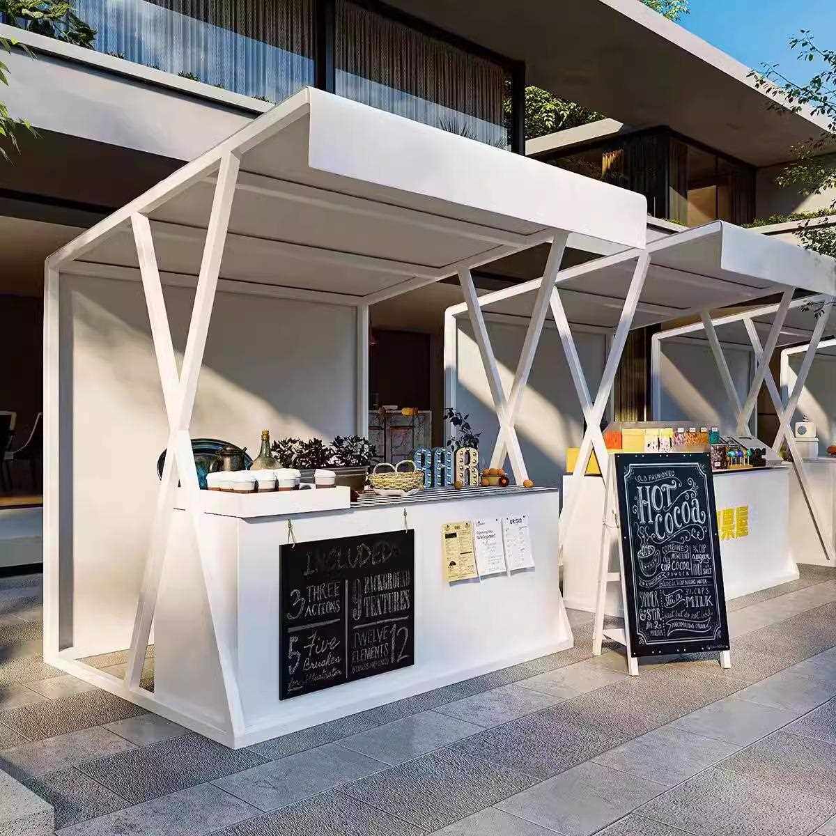 网红集市摊位展示架美食小吃街户外小屋铁架商业街活动促销摆摊架