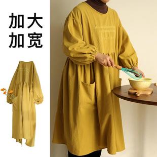 外贸 防污口袋带袖 冬季 罩衣外穿加大加宽日系简约大码