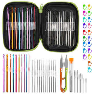 新品 工具手工钩针毛线工具组合亚马逊包收纳编织配件套装 钩针