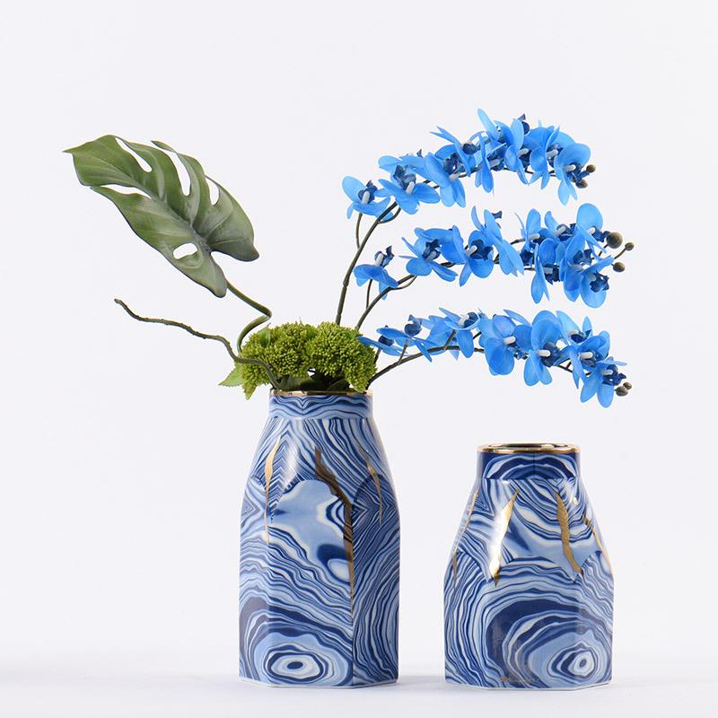 欧式陶瓷花瓶摆件客厅家居插仿真干花电视柜美式餐桌软装饰品