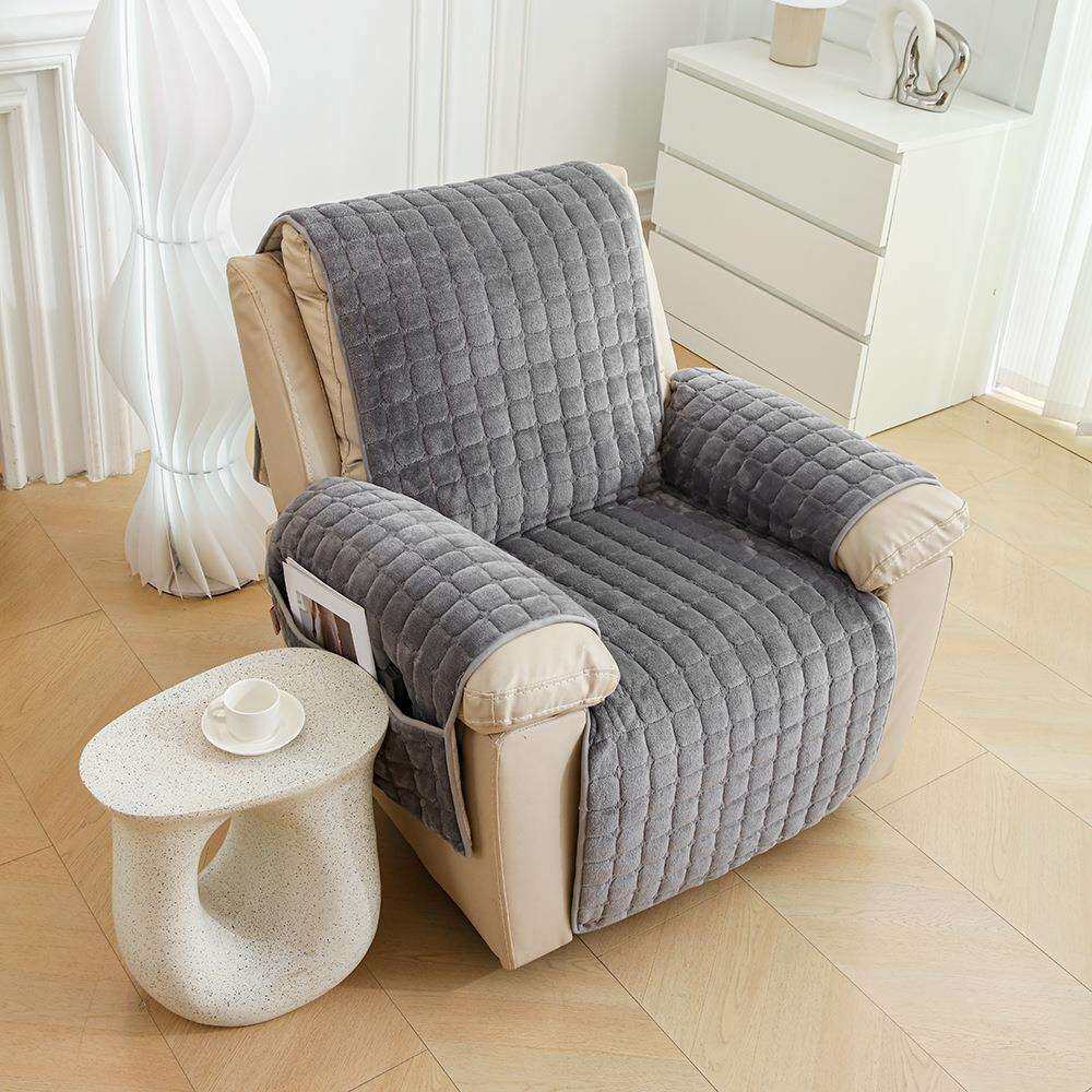 法兰绒芝华士头等舱沙发垫套罩盖布巾按摩椅皮懒人防滑单人坐垫子