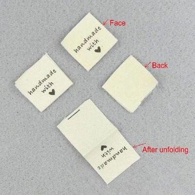 50PCS Handmade with Love Garment Cloth Labels Diy Handmade
