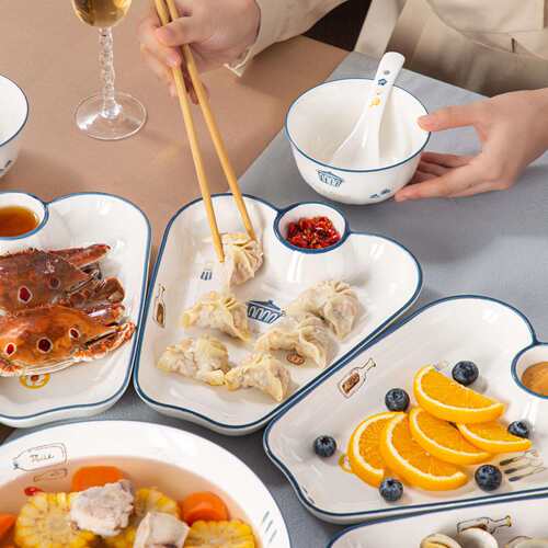 十全十美家用陶瓷拼盘碗碟盘套组送礼餐具团圆年夜饭汤碗砂锅整套