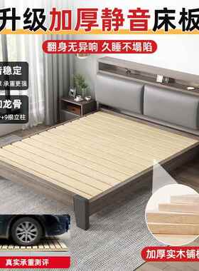 床FAS实木床简床约现代双灰人床18m床主卧大气1.5米轻奢.单人架