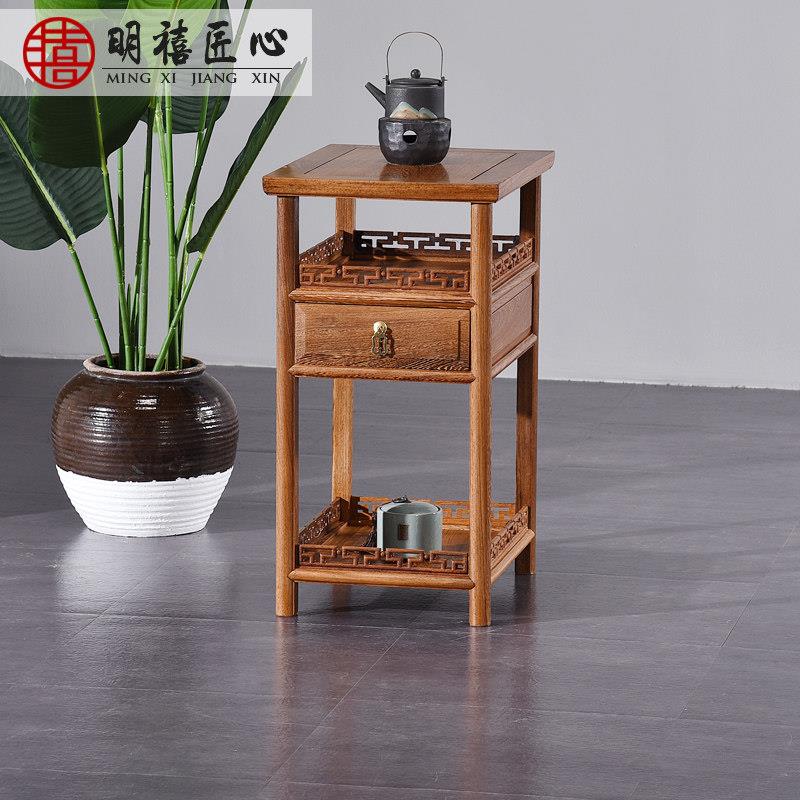 红木沙发边几角几 小茶几 简约迷你 实木中式 鸡翅木方桌 床头桌