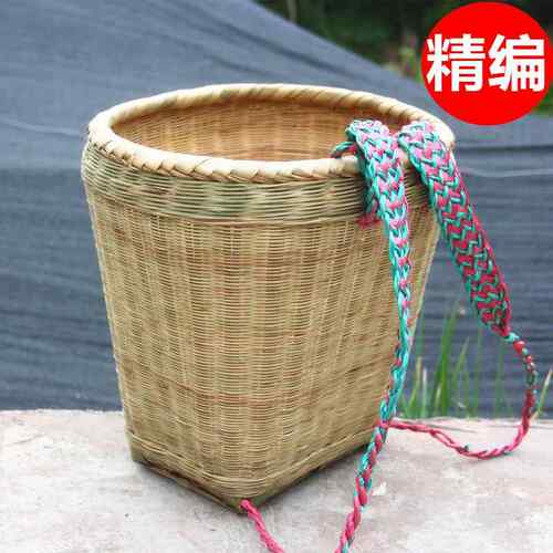竹竹篓精编手工竹编家用四川背篼买 菜竹筐成人可做舞蹈道具装饰