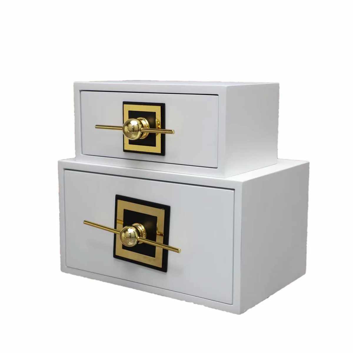 轻奢北欧现代木质皮革烤漆首饰盒样板间卧室衣帽间梳妆台摆件