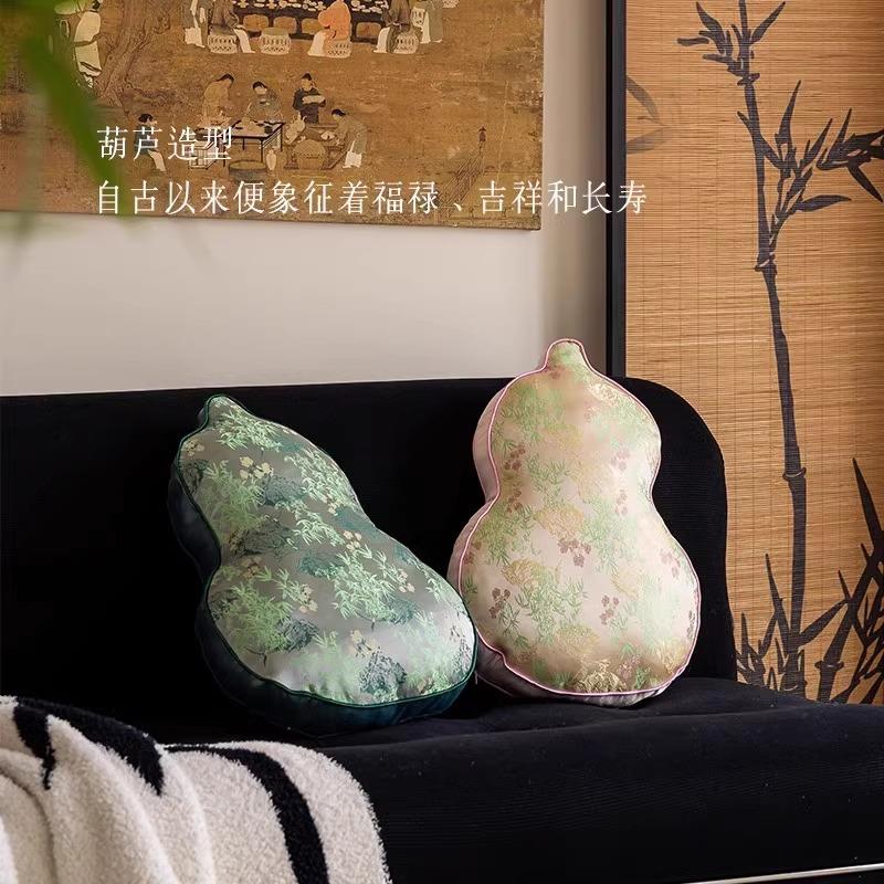 葫芦抱枕客厅沙发靠枕中国风竹子新中式靠垫异形靠背垫雅致家居