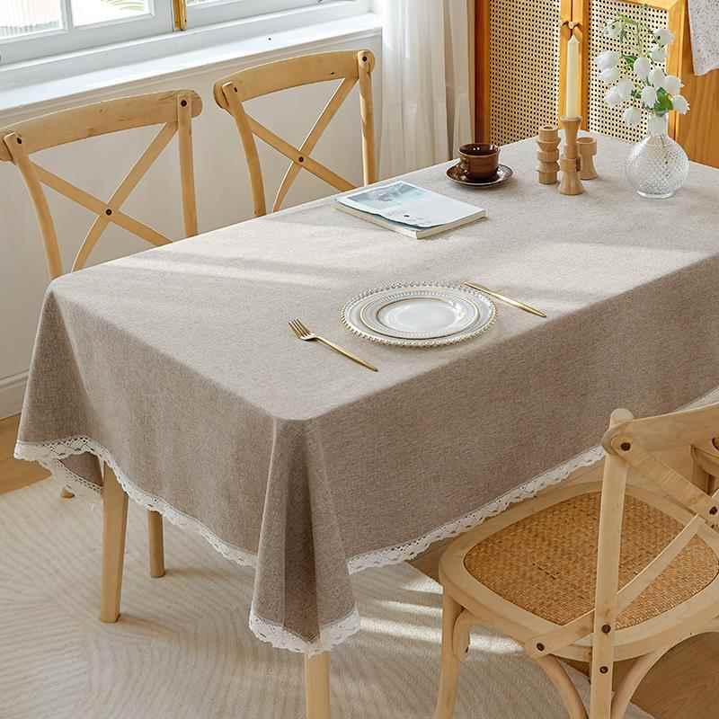 正品棉麻桌布水级防油防烫免i洗高感ns茶几长防方形餐桌布艺日式