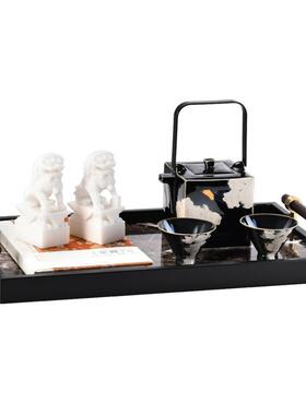 中式客厅茶具几装盘饰摆件轻新奢高端托茶组合样板PZ1216间设计搭