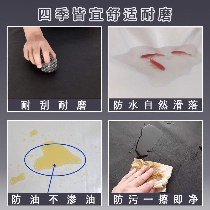 皮PU围裙防水防油软皮餐饮专用女食堂白色厨房厨师食品厂围腰
