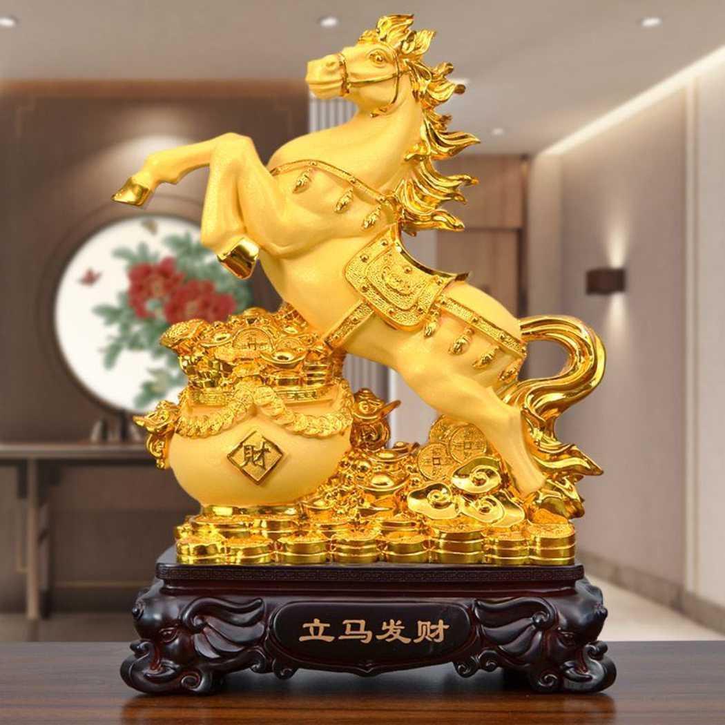 立马发财功成名就开业乔迁礼品摆件客厅酒柜电视柜玄关书房摆件