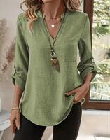Women's Beach Cover Up hoodies sweatshirt Long Sleeve V Neck thumbnail 2