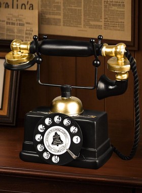 乔迁之喜装饰摆件高级感客厅老式复古电话机咖啡馆酒吧店面橱窗装