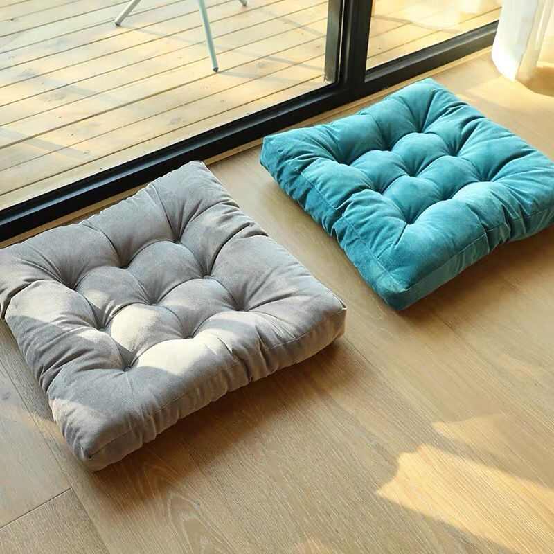 加大加厚毛绒坐垫蒲团垫餐椅垫榻榻米地板垫办公室电脑椅子软座垫