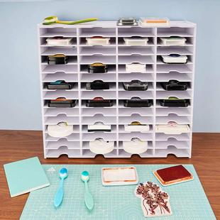 桌面印泥印模印台收纳盒碟片CD储物架手机遥控器收纳架零钱收纳盒