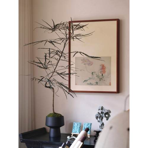 春花秋实花卉新中式挂画 画写意水墨宋画 画电表箱书房茶室实木框