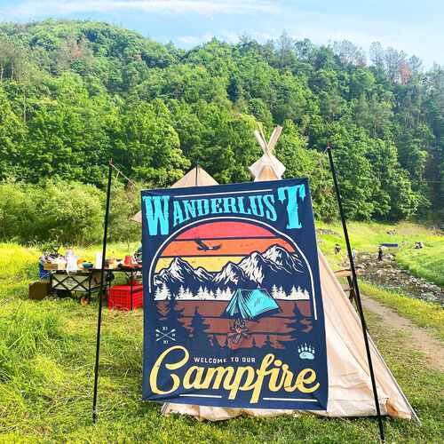 露营挂布背景布ins风露营装备camping户外美学装饰布露营气氛组