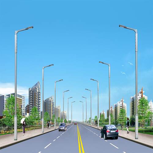 D市电双路灯 高低臂双L头E路YEZ灯8米臂10米12米道路照明路灯杆