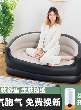 沙加厚植绒充气沙发42270床两用躺椅折叠午睡椅懒人发座单椅人
