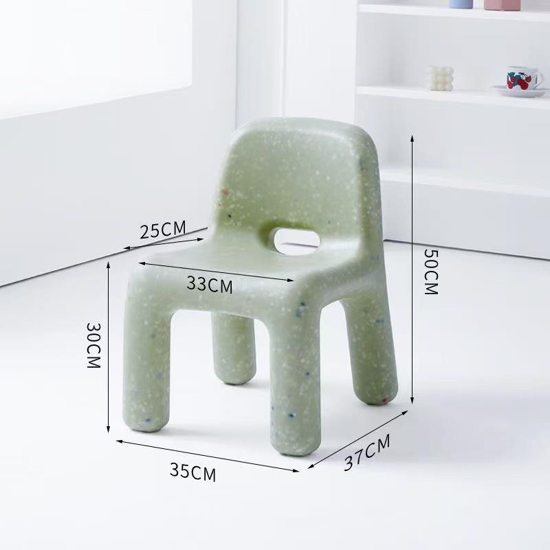 AL网红大理斑点儿童幼儿园早石教靠背可矮凳简椅约爱滚塑家具